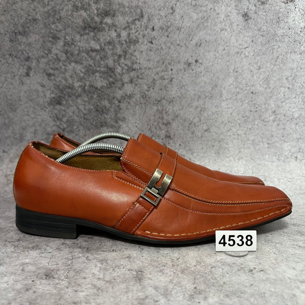 Delli Aldo Dress Loafers Men 11 Tan Square Toe Buckle Strap M3-19261 Bicycle Toe